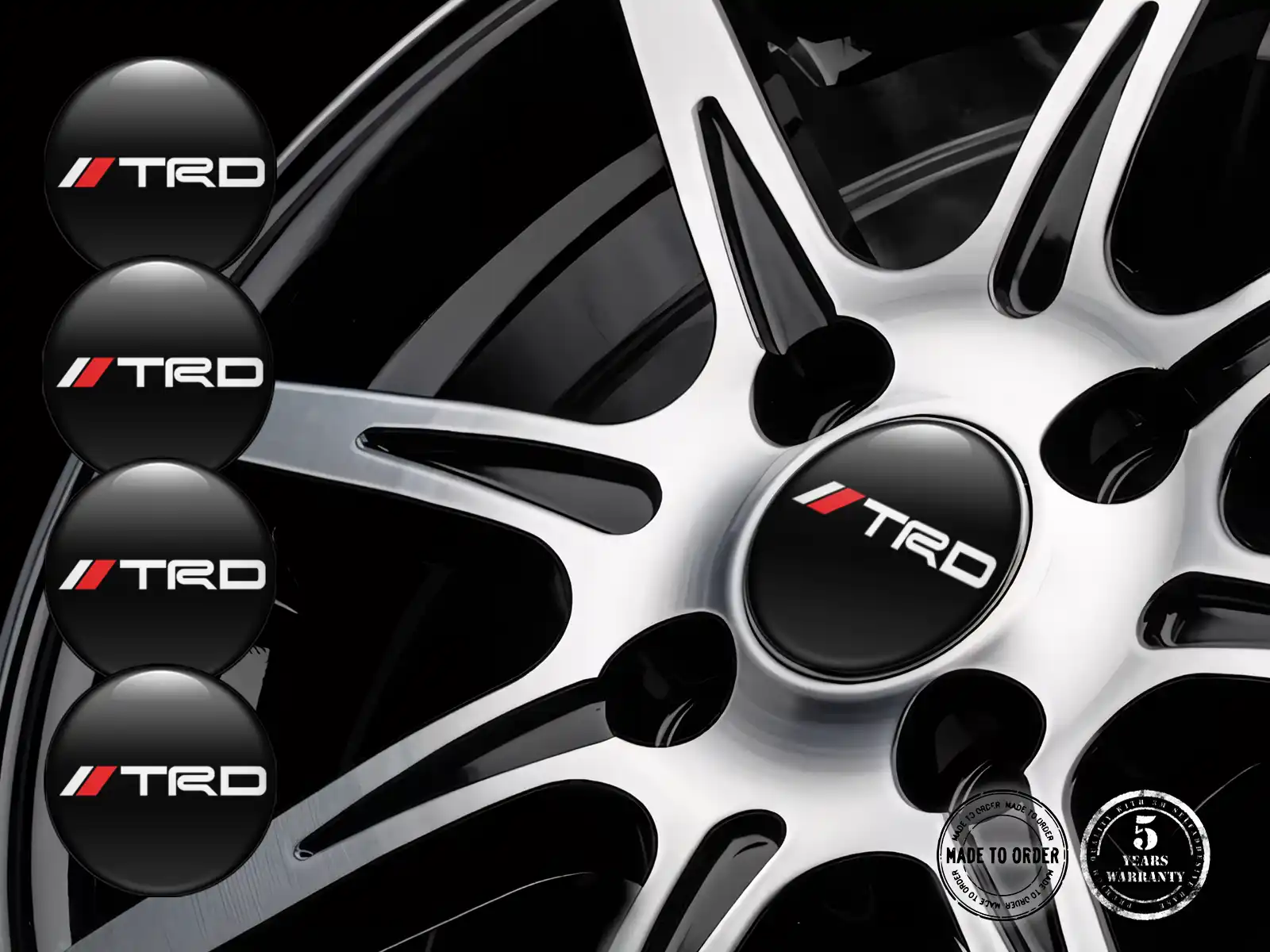 Toyota TRD Calcomanías Bombadas Personalizadas Etiquetas de Autos
